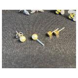 Misc Jewelry Lot w 12GF & Monet Bracelets, Flower Crystal Pendant Necklace - Silver-Tone with Iridescent Stones w Lot of Earrings