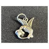 Koi Fish Pendant & Round Monogram Disc with Alphabet Beads in Wood Box