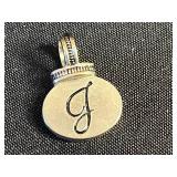 Koi Fish Pendant & Round Monogram Disc with Alphabet Beads in Wood Box