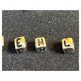 Koi Fish Pendant & Round Monogram Disc with Alphabet Beads in Wood Box