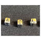 Koi Fish Pendant & Round Monogram Disc with Alphabet Beads in Wood Box