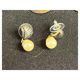 Vintage Jewelry Earring Assortment - Clip-On, Hoop & Pearl Drops Inc Trifari