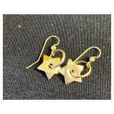 Lot of Earrings Inc Monet Gold-Tone Crystal Heart Earrings with Green Stone Drops & Dangling Hoops