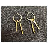 Lot of Earrings Inc Monet Gold-Tone Crystal Heart Earrings with Green Stone Drops & Dangling Hoops