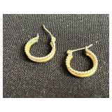 Lot of Earrings Inc Monet Gold-Tone Crystal Heart Earrings with Green Stone Drops & Dangling Hoops