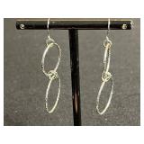 Lot of Earrings Inc Monet Gold-Tone Crystal Heart Earrings with Green Stone Drops & Dangling Hoops