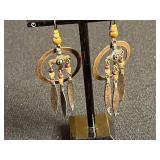 Boho Jewelry Assortment: Turquoise Stone Drops, Pearl Drops, Beaded Dangles & Frog Motifs