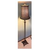 Floor Lamp with Dark Lattice Shade and Crystal Drops - 60in Tall