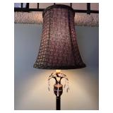 Floor Lamp with Dark Lattice Shade and Crystal Drops - 60in Tall