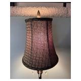 Floor Lamp with Dark Lattice Shade and Crystal Drops - 60in Tall