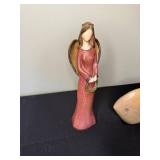 Decorative Figurine Lot - Angel, Fish Sculptures & Snow Globe (Lot of 4)