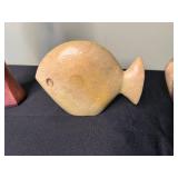 Decorative Figurine Lot - Angel, Fish Sculptures & Snow Globe (Lot of 4)