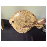 Decorative Figurine Lot - Angel, Fish Sculptures & Snow Globe (Lot of 4)