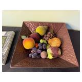 Lost Twin Cities Book - White Embossed Bowl - Copper Fruit Dish - Set of 3 Candle Holders