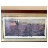 Lavender Field Landscape Art Print - Framed Wood Frame
