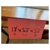 Coffee Table - Glass Top, Wood Frame with Inlay Border - 38 x 38 in, 17 in