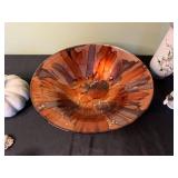 White Ceramic Pumpkin with Glass Stem, Glazed Plate & Floral Vases - Mantel Decor Set