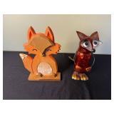 Wooden Fox Figurine & Red Fox Sculpture