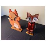 Wooden Fox Figurine & Red Fox Sculpture