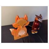 Wooden Fox Figurine & Red Fox Sculpture