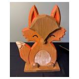 Wooden Fox Figurine & Red Fox Sculpture