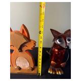 Wooden Fox Figurine & Red Fox Sculpture