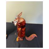 Wooden Fox Figurine & Red Fox Sculpture