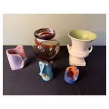 VTG Red Wing Trophy Vase & Assorted Glass & Ceramic Vases