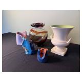 VTG Red Wing Trophy Vase & Assorted Glass & Ceramic Vases
