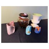 VTG Red Wing Trophy Vase & Assorted Glass & Ceramic Vases