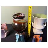 VTG Red Wing Trophy Vase & Assorted Glass & Ceramic Vases