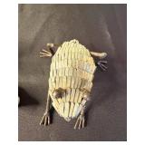 Frog Figurines - Large Green Frog with Fishing Rod, Small Stone Frogs, Metal Frog Sculpture