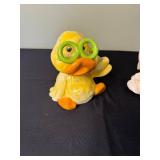 Assorted Animal Figurines: Rubber Duck w/ Goggles, White Bird, Flamingo w/ Parrot, Tiger Figurine Candle Holder