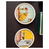 Vintage Cartoon Coaster Collection with Prague Bridges Box and Atomic Token