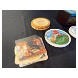 Vintage Cartoon Coaster Collection with Prague Bridges Box and Atomic Token