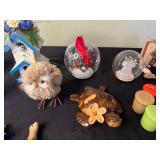 Owl Figurine & Holiday Trinkets - Snow Globes, Birdhouse, Candles & More