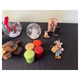 Owl Figurine & Holiday Trinkets - Snow Globes, Birdhouse, Candles & More