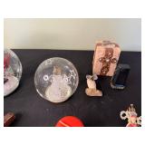 Owl Figurine & Holiday Trinkets - Snow Globes, Birdhouse, Candles & More
