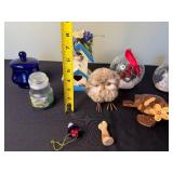 Owl Figurine & Holiday Trinkets - Snow Globes, Birdhouse, Candles & More