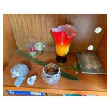 Murano Art Glas Handkerchief Vase - Ruffled Lip & Assorted Candle Holders