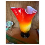 Murano Art Glas Handkerchief Vase - Ruffled Lip & Assorted Candle Holders