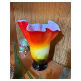 Murano Art Glas Handkerchief Vase - Ruffled Lip & Assorted Candle Holders