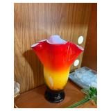 Murano Art Glas Handkerchief Vase - Ruffled Lip & Assorted Candle Holders