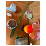 Murano Art Glas Handkerchief Vase - Ruffled Lip & Assorted Candle Holders