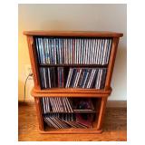 Wooden CD Storage Cabinet with Doors - Holds 60+ CDs, Includes CD Holder - ALLInc