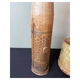 Two-Piece Ceramic Vase & Planter - Handmade Studio Pottery Set with Textured Dots