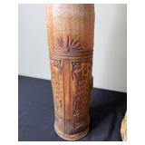 Two-Piece Ceramic Vase & Planter - Handmade Studio Pottery Set with Textured Dots