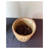 Two-Piece Ceramic Vase & Planter - Handmade Studio Pottery Set with Textured Dots