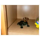 Kitchen Cabinet Contents - White Wire Racks, Jars, Spoons, Candles & Decor