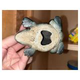 Kitchen Cabinet Contents - White Wire Racks, Jars, Spoons, Candles & Decor